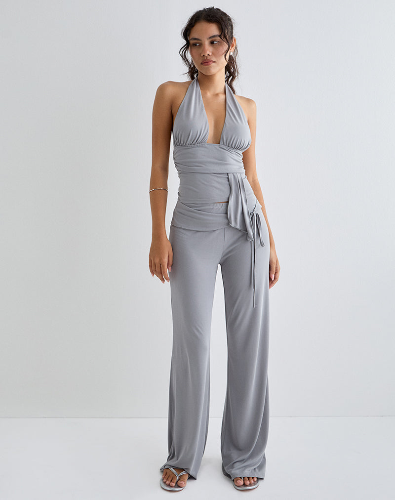 Pantaloni Donata in grigio con cintura