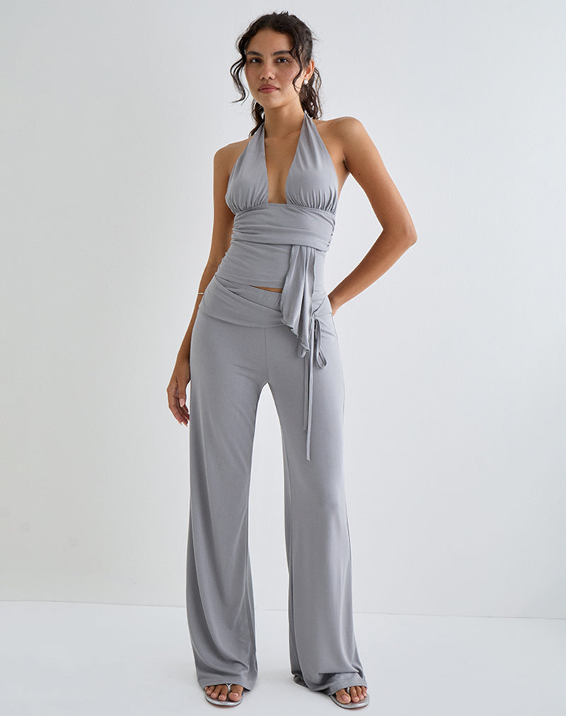 Immagine di Donata - Pantalone grigio con cintura
