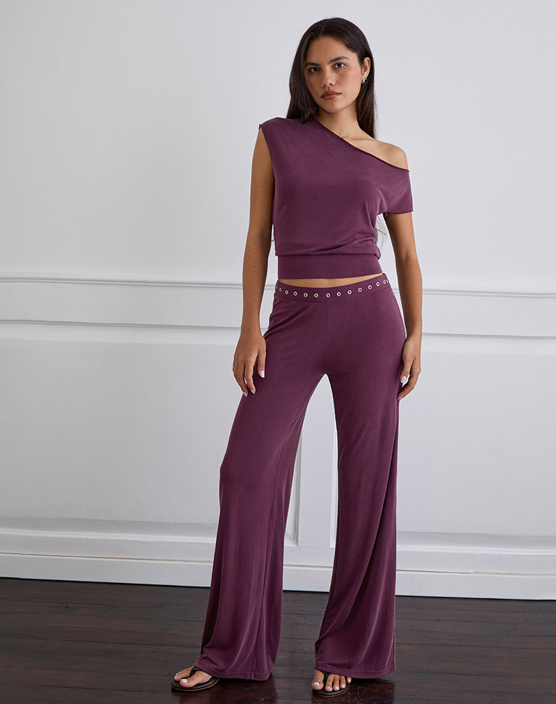 Immagine di Elysian Asymmetric Top in Cupro Plum