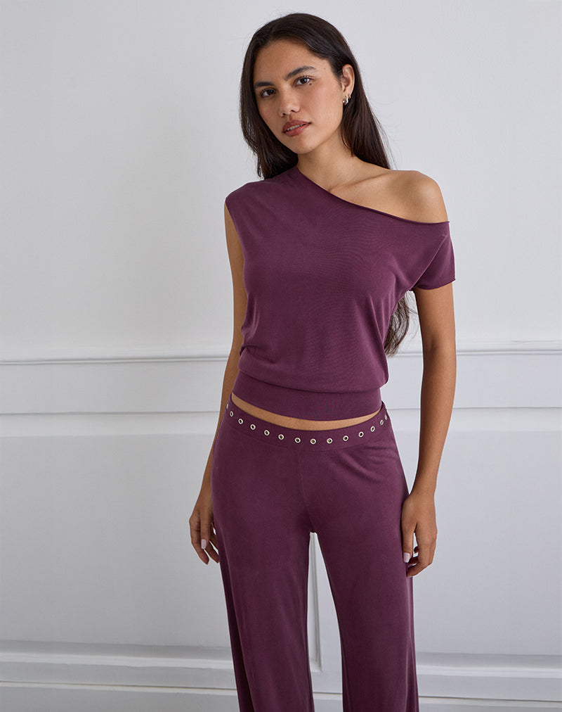 Immagine di Elysian Asymmetric Top in Cupro Plum
