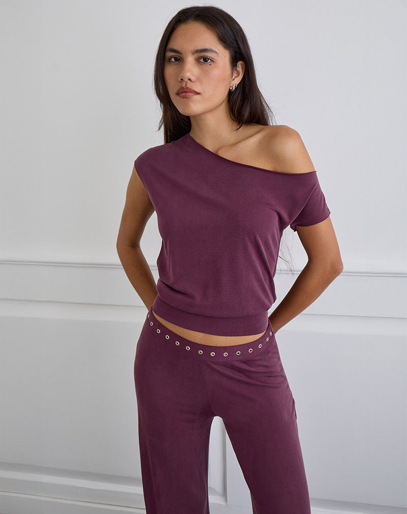 Immagine di Elysian Asymmetric Top in Cupro Plum