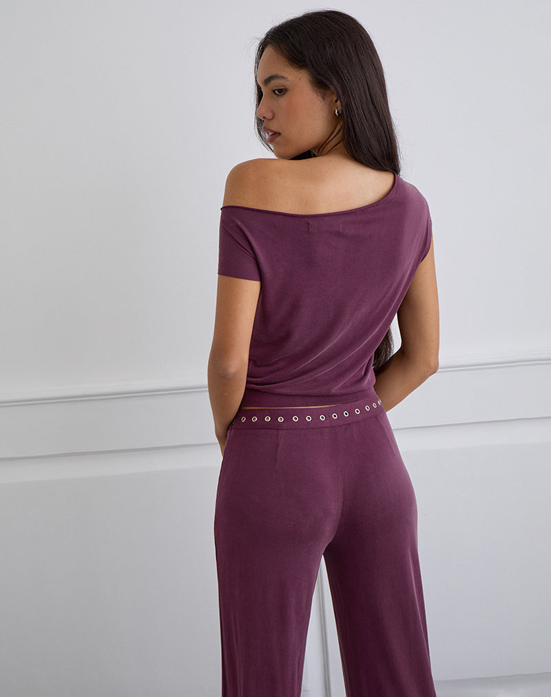 Immagine di Elysian Asymmetric Top in Cupro Plum