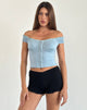 Immagine di Dovica - Top con corsetto in blu Nantucket