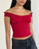 immagine di Dovica Top corsetto in pizzo rosso adrenalina
