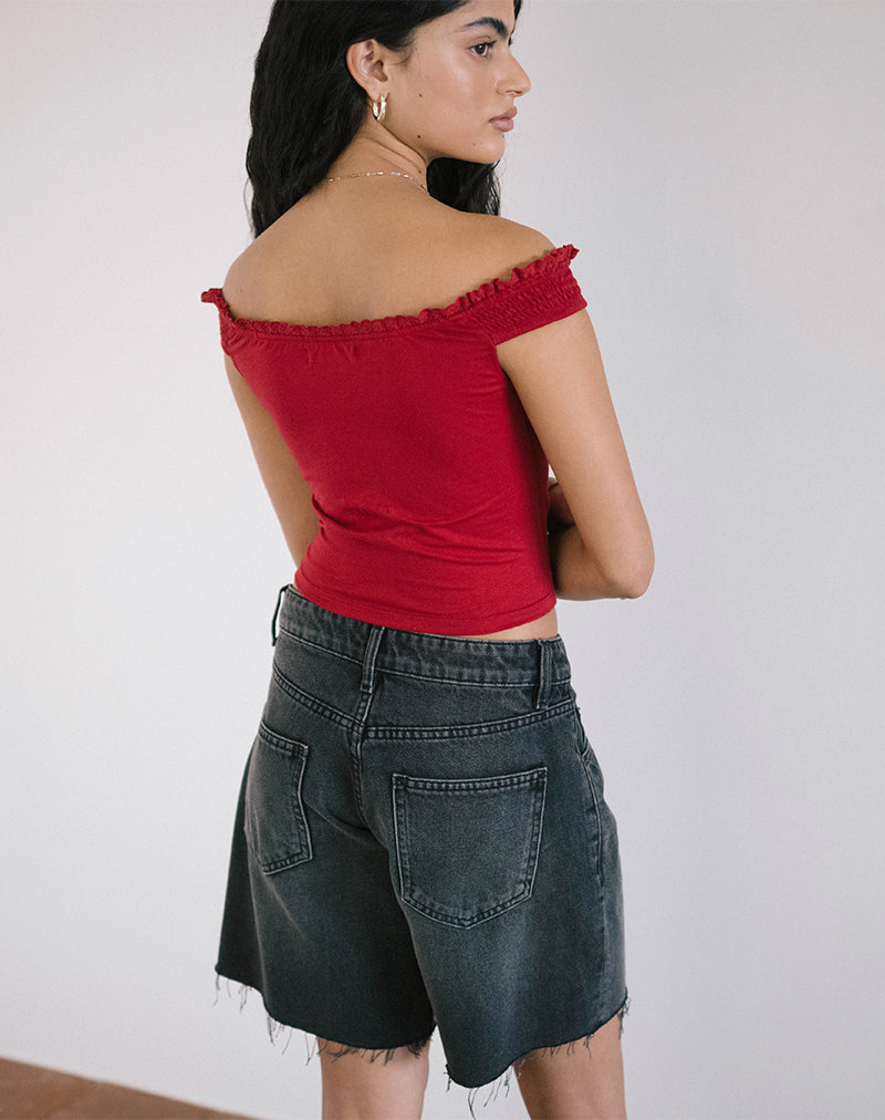 immagine di Dovica Top corsetto in pizzo rosso adrenalina