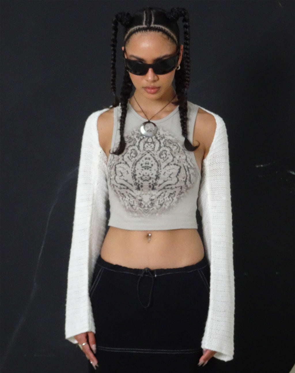 Crop top Vasque in grigio tempesta di sabbia