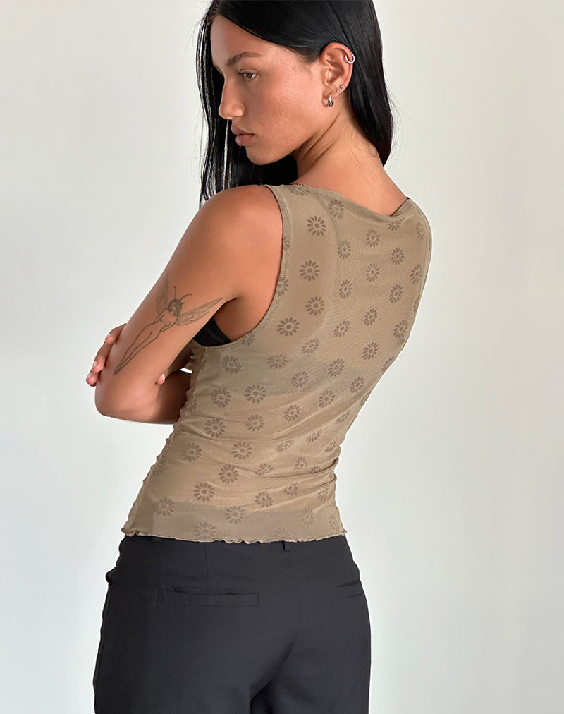 Immagine di Dudley Gilet Top in Daisy Flock Marrone chiaro