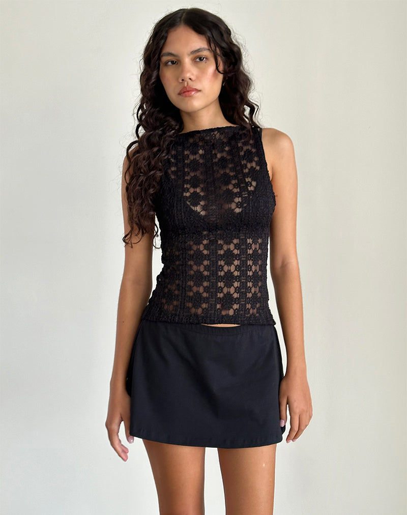 Immagine di Dudley Top in pizzo regale nero