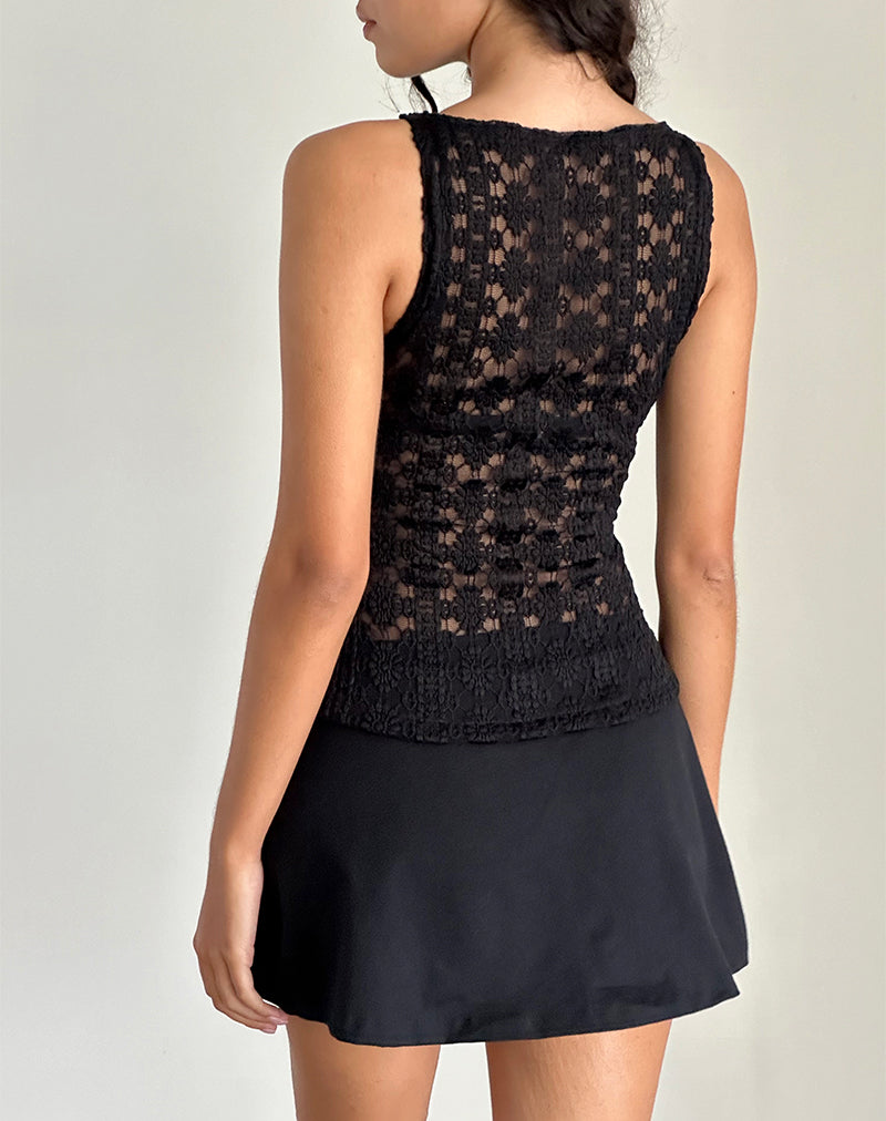 Immagine di Dudley Top in pizzo regale nero