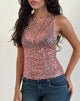 Immagine della canottiera Dudley in maglia di paillettes oro rosa