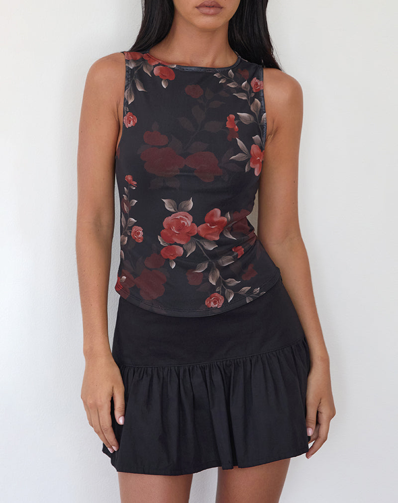 Immagine di Dudley Gilet Top in Rosa Acquerello Nero