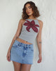 Immagine di Dudley Gilet Top in Grey Marl Painted Flower