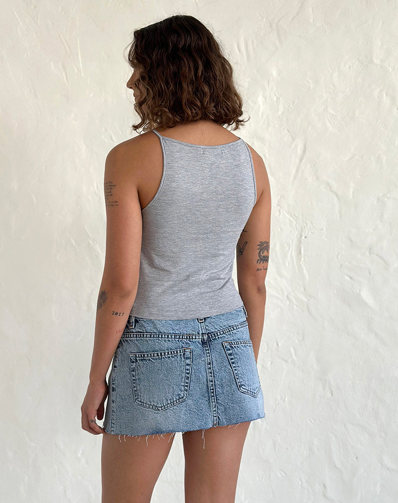Immagine di Dudley Gilet Top in Grey Marl Painted Flower