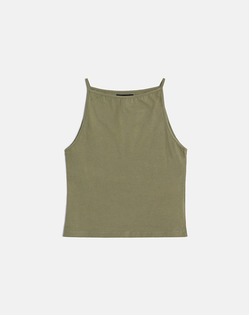 Immagine di Dudley Gilet Top in Jersey Khaki