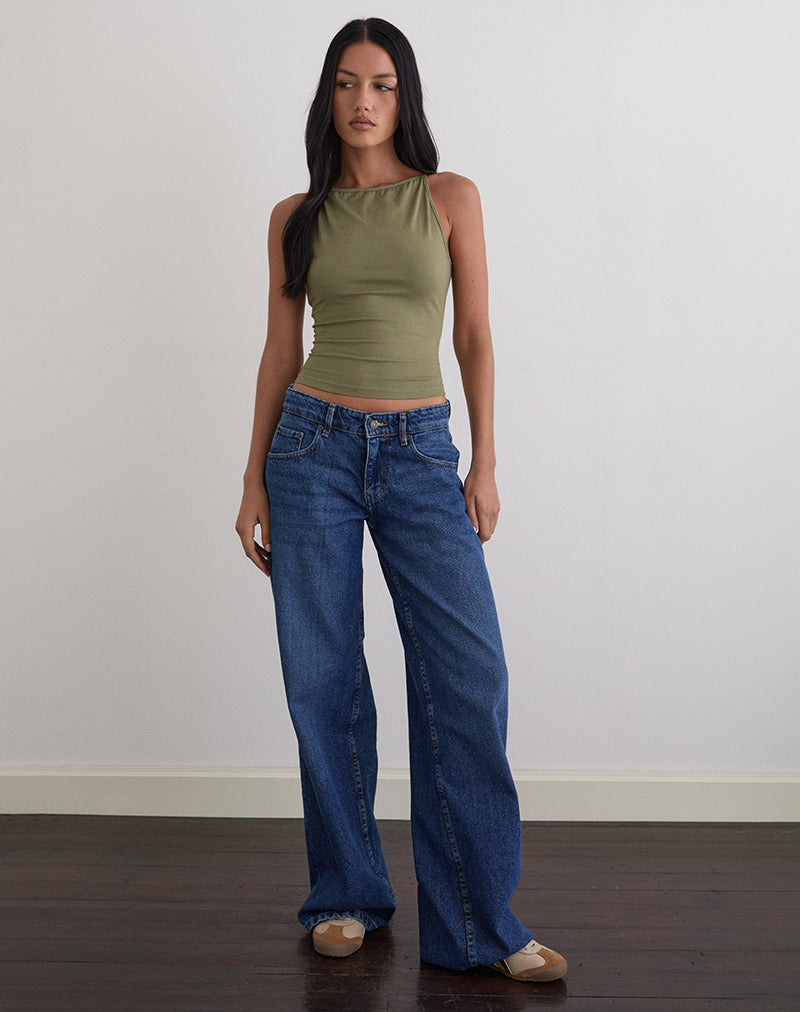 Immagine di Dudley Gilet Top in Jersey Khaki