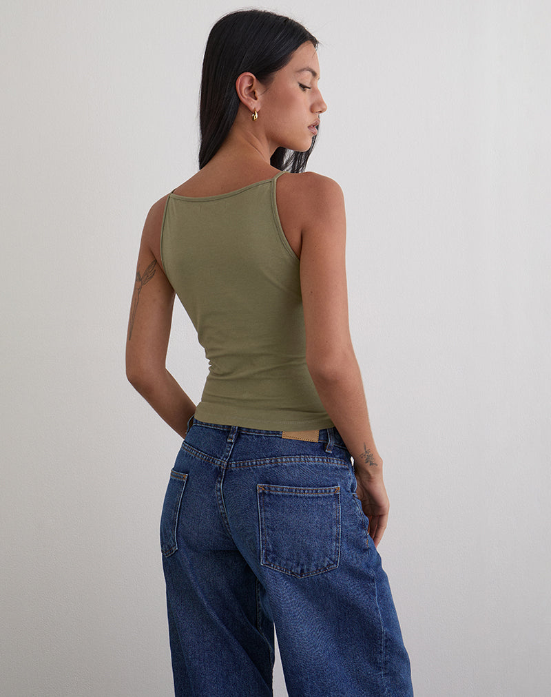 Immagine di Dudley Gilet Top in Jersey Khaki