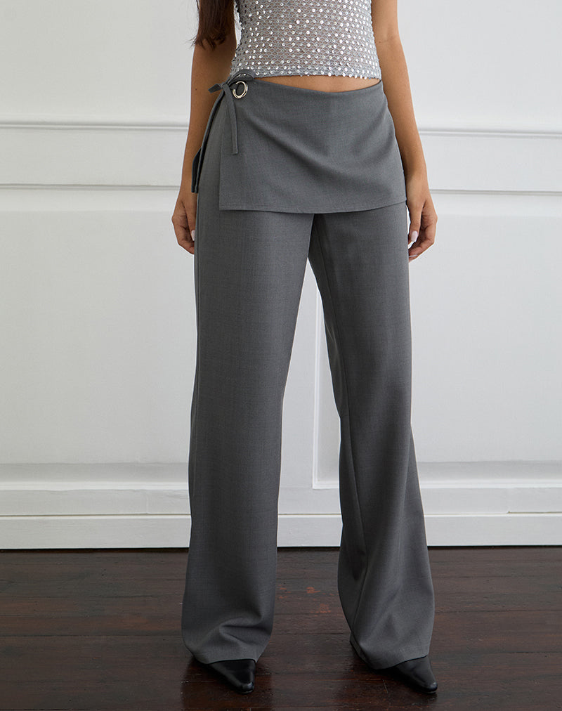 Immagine di Elka Wrap Trousers in Charcoal sartoriale
