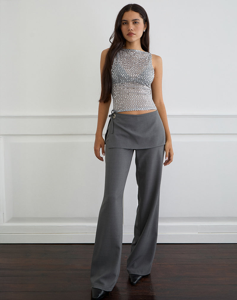 Elka Wrap Trouser in Charcoal sartoriale