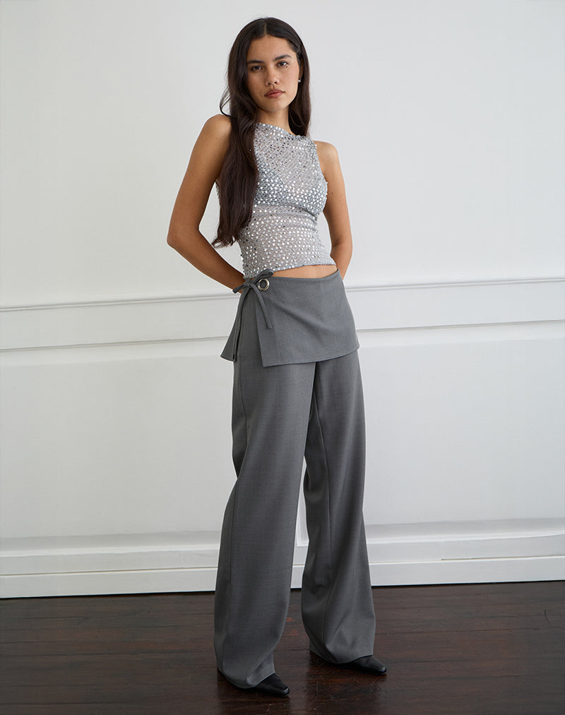 Immagine di Elka Wrap Trousers in Charcoal sartoriale