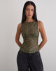 Immagine di Dudley Gilet Top in maglia di paillettes Olive