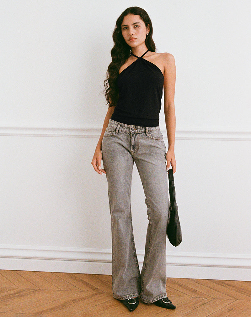 Dyilla - Top con scollo a freccia in nero