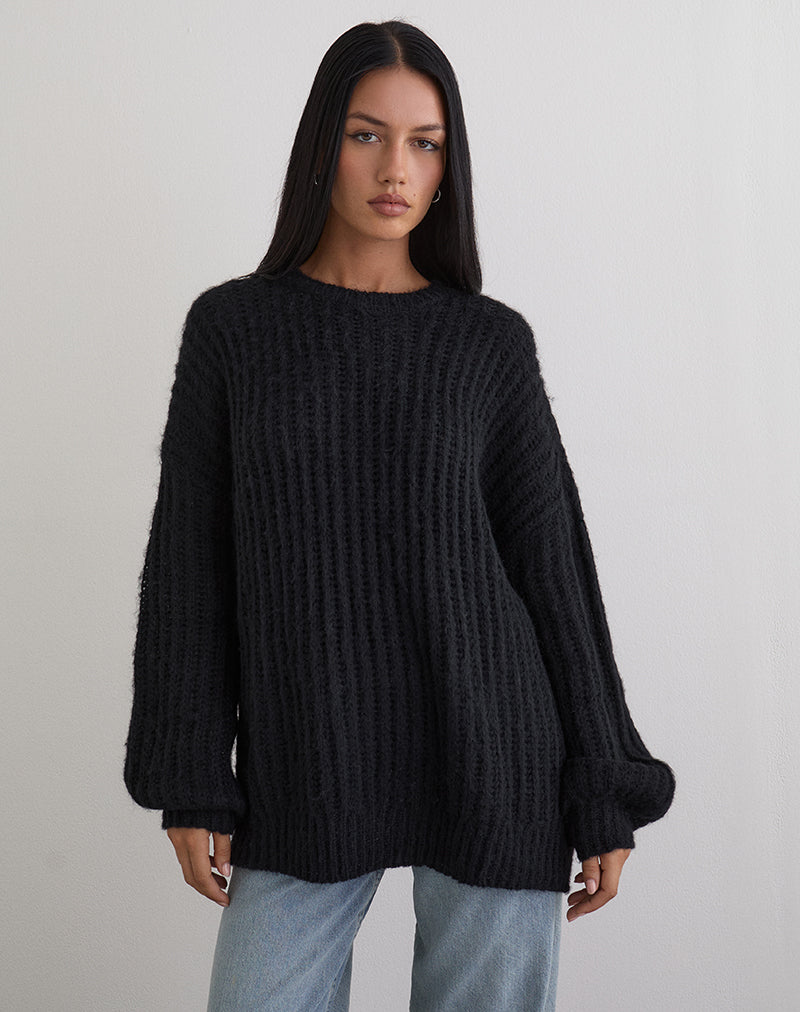 Daren - Maglia oversize in nero