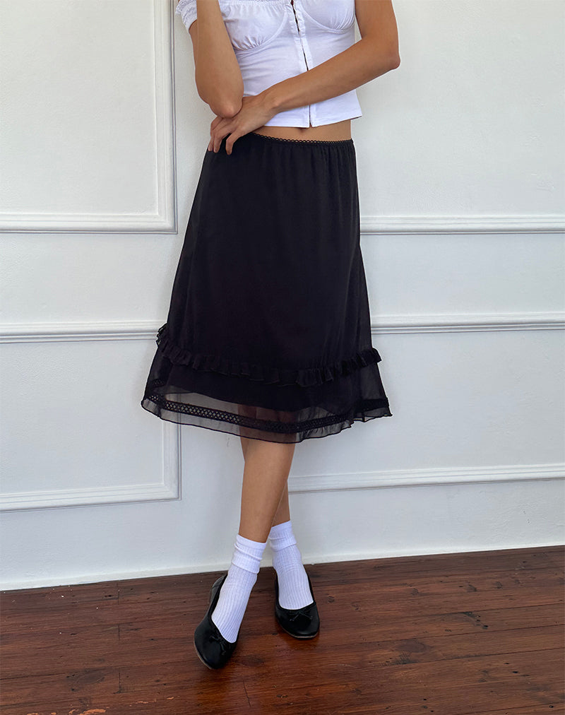 Immagine di Lenuta Gonna midi in chiffon in nero