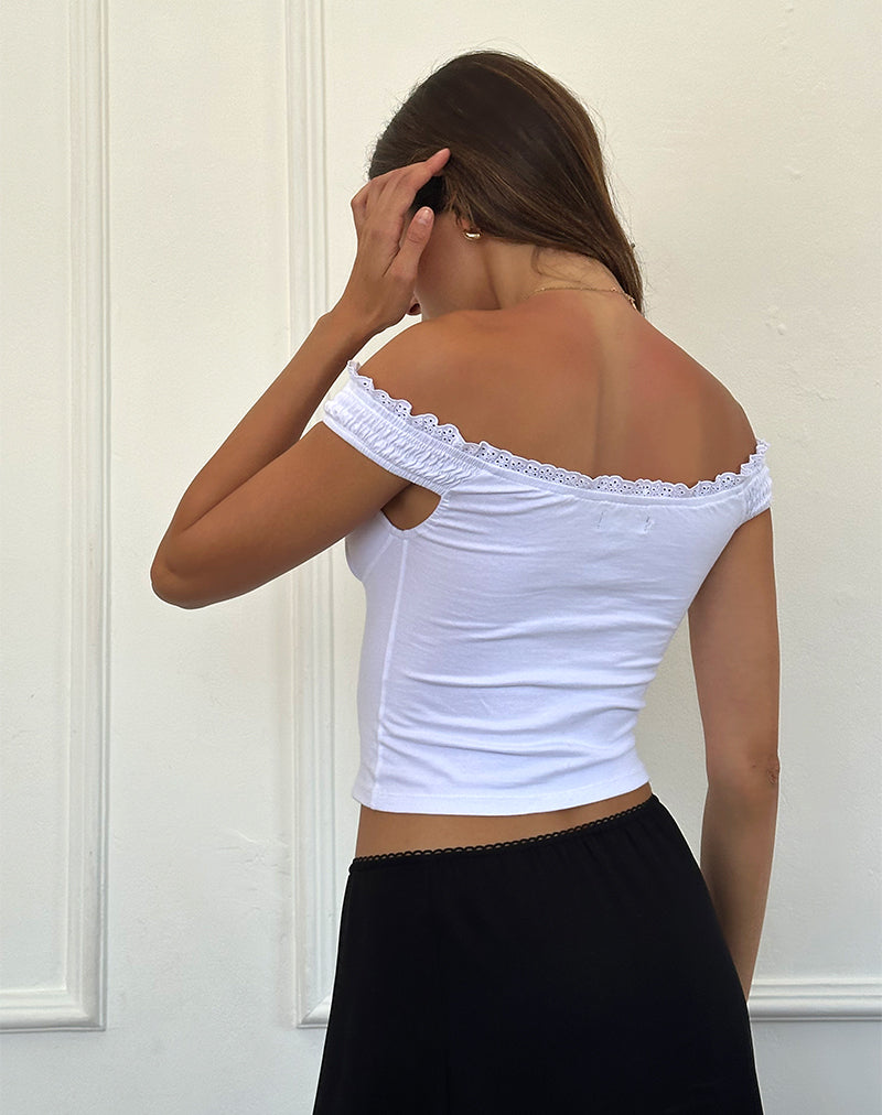 Immagine di Dovica Top corsetto in pizzo bianco