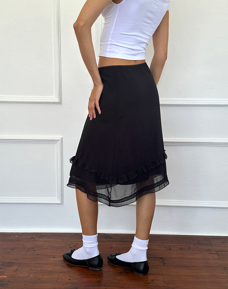 Immagine di Lenuta Gonna midi in chiffon in nero