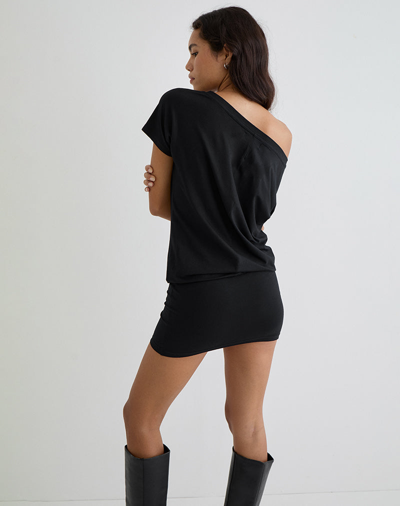 Immagine di Edwina Off The Shoulder Mini Dress in Black