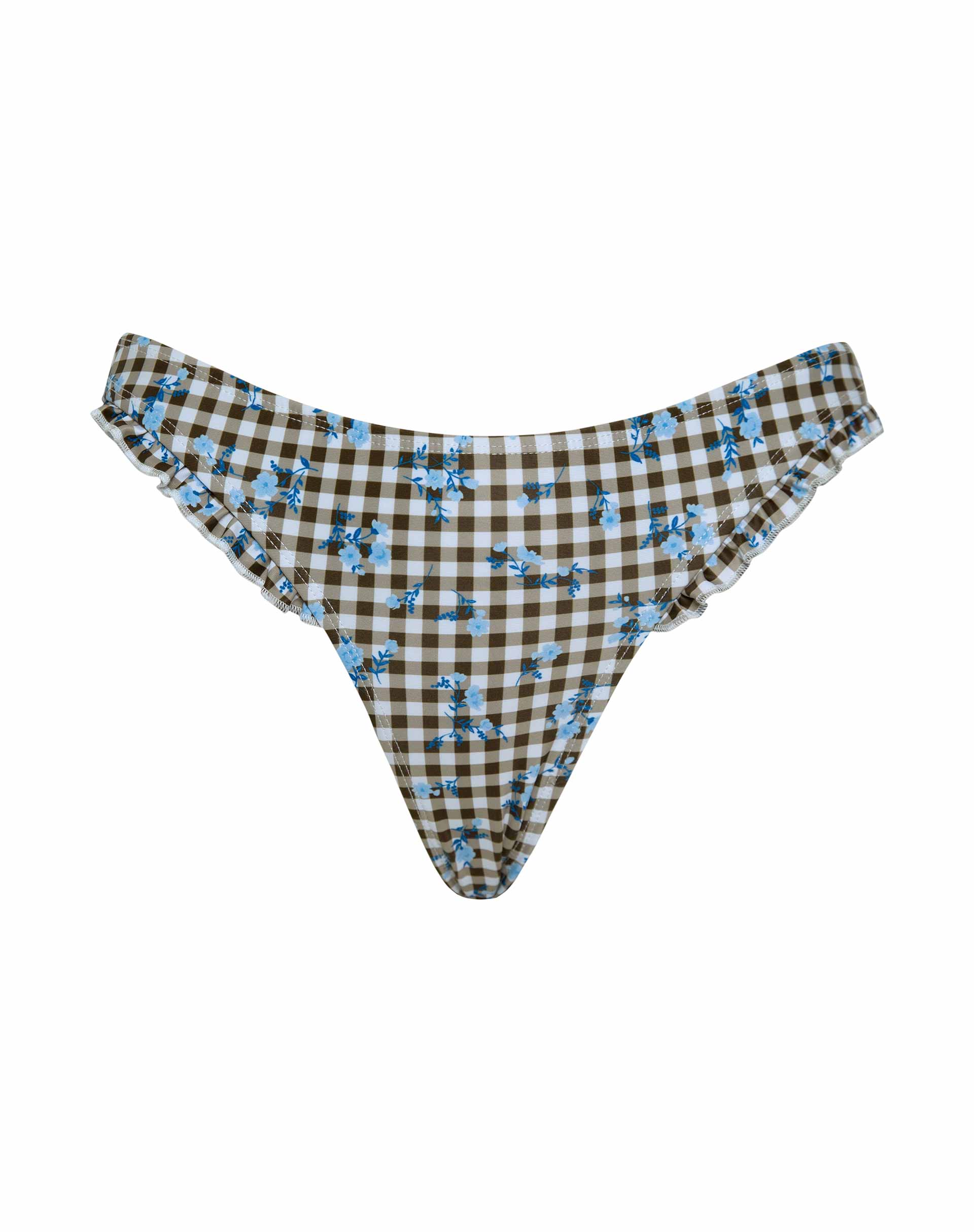 Immagine di Effie Bikini Bottom in Floral Gingham Brown