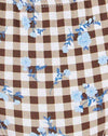 Gingham floreale marrone