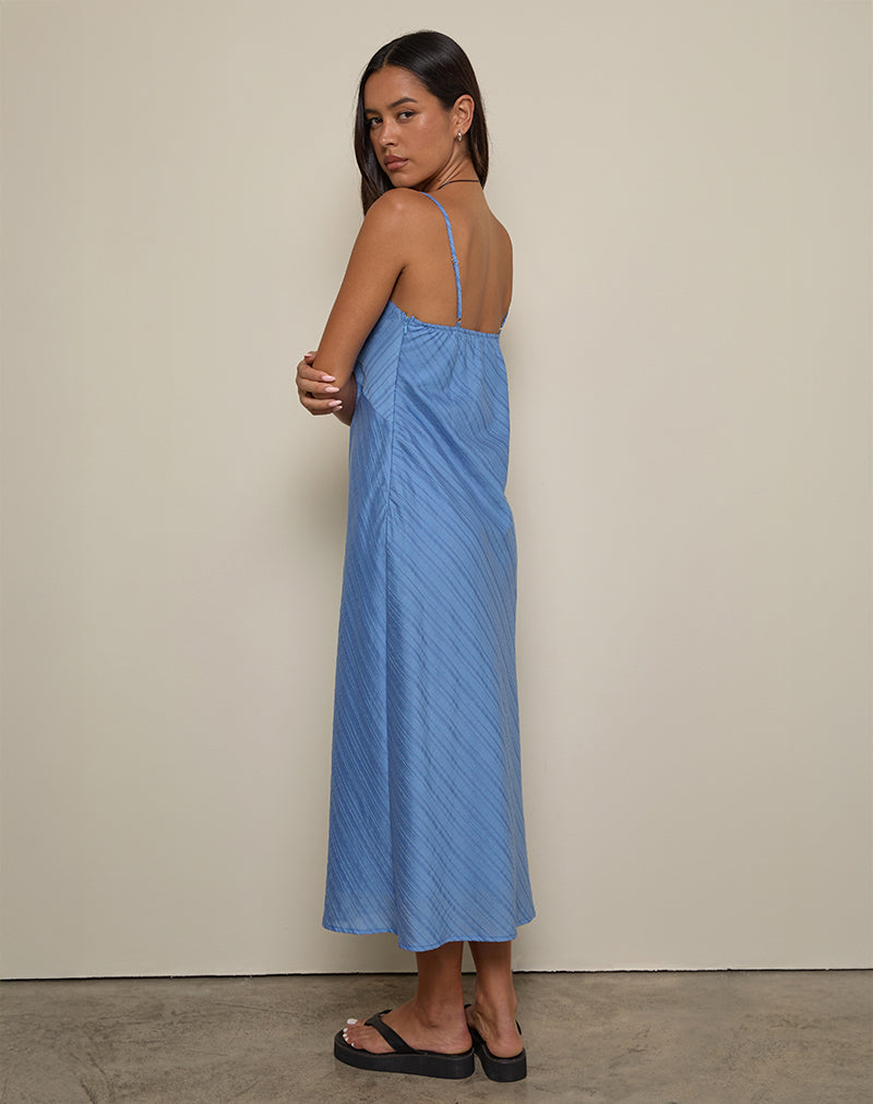 Immagine di Elayna Midi Dress in chiffon a righe Blu