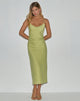 Immagine di Elayna Midi Dress in chiffon a righe verde