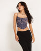 immagine di Elcini Cropped Corset Top in Renaissance Cherub Charcoal