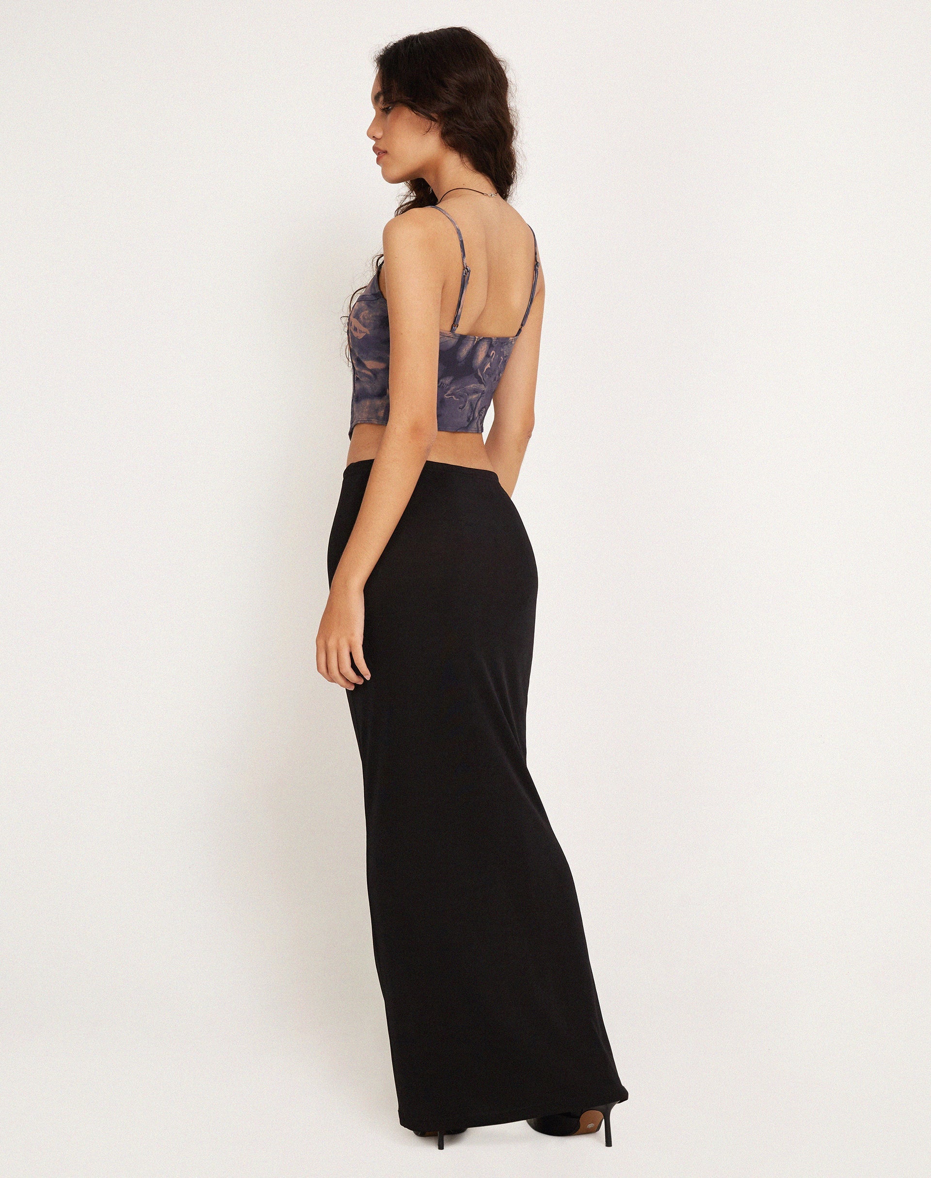 immagine di Elcini Cropped Corset Top in Renaissance Cherub Charcoal