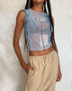 Immagine di MOTEL X JACQUIE Elisha Top in maglia astratta pennello blu