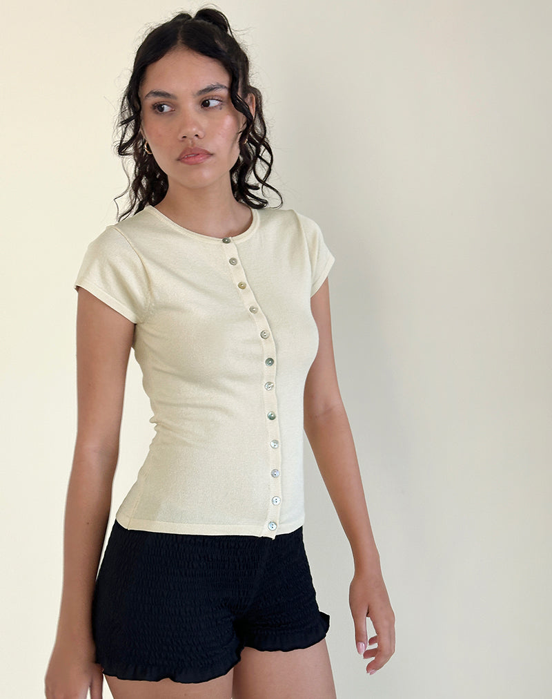 Immagine di Elmira Top in maglia piatta crema