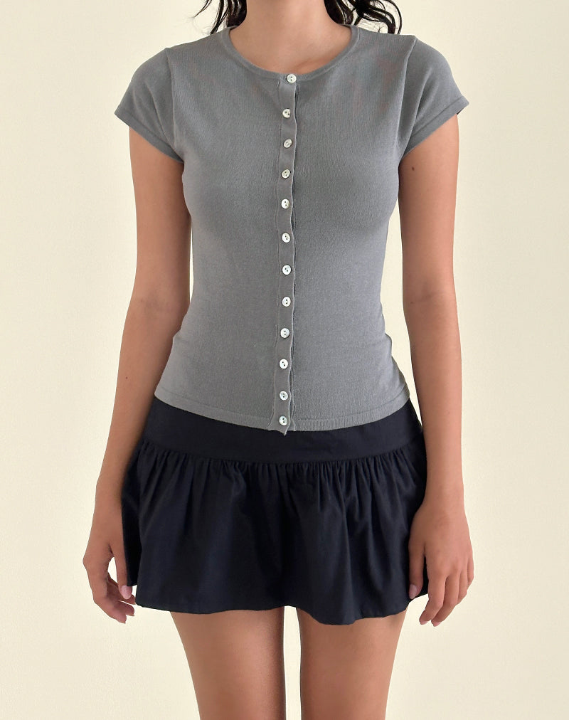 Immagine di Elmira Top in maglia piatta grigio