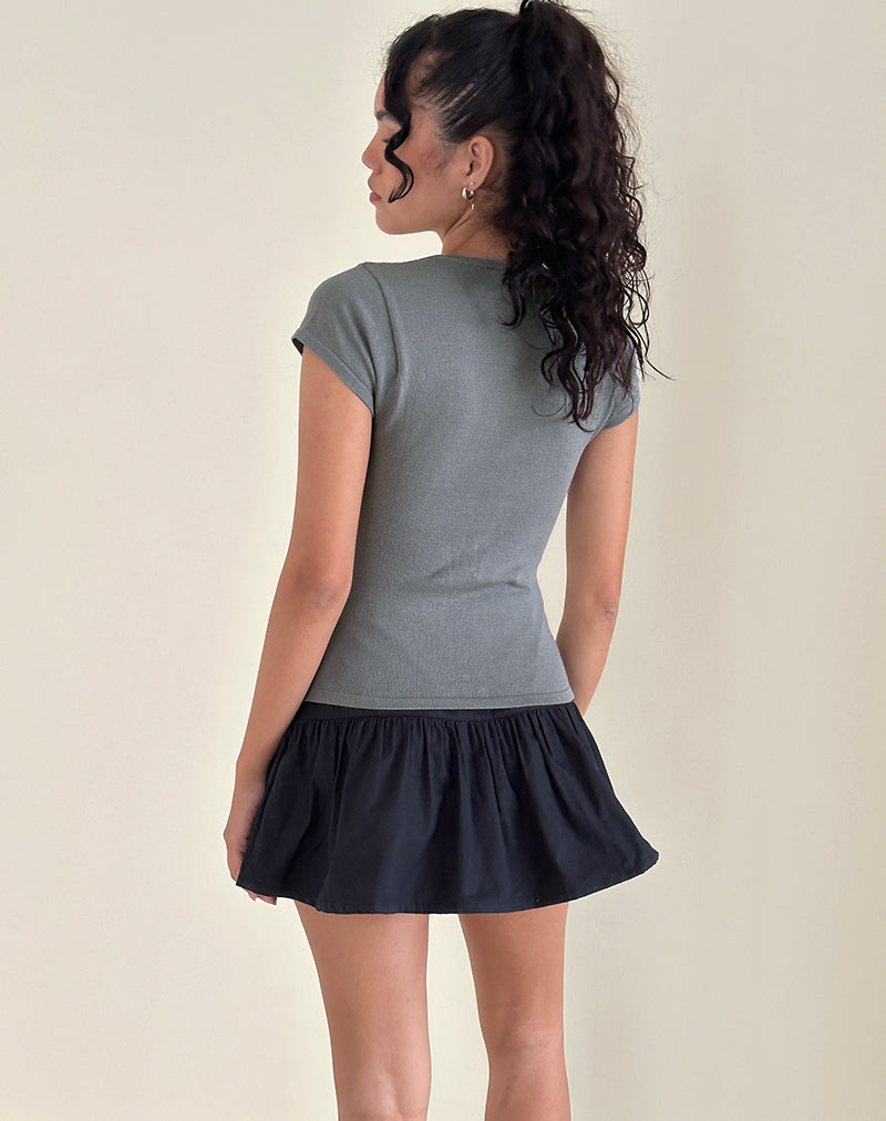 Immagine di Elmira Top in maglia piatta grigio