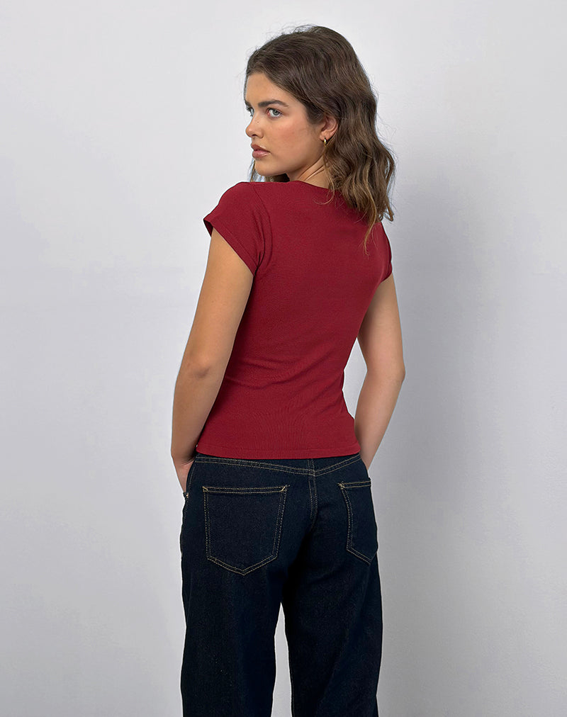 Immagine di Elmira Top in maglia Borgogna