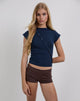 Immagine di Elyra - Top asimmetrico in maglia navy