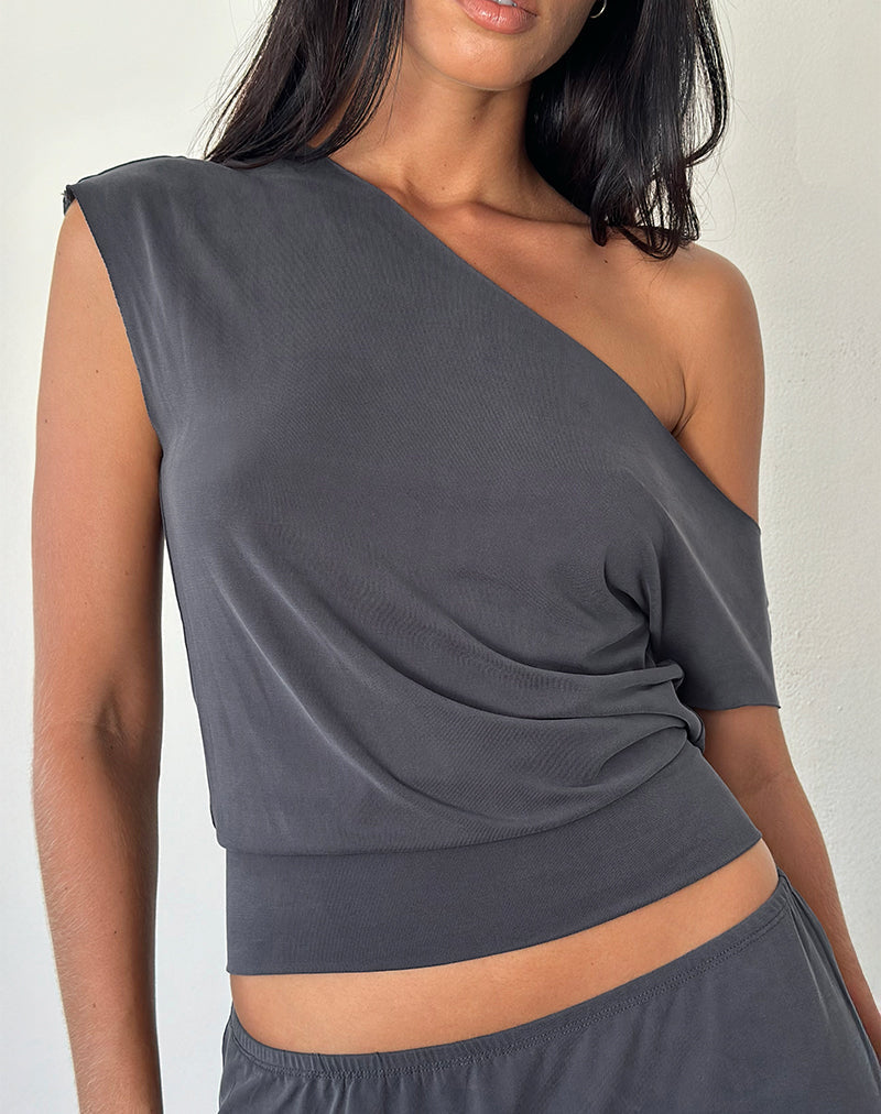 Immagine di Elysian Asymetric Top in grigio scuro Cupro