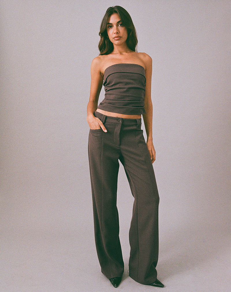 Immagine di Elzi Top corsetto sartoriale oliva scuro