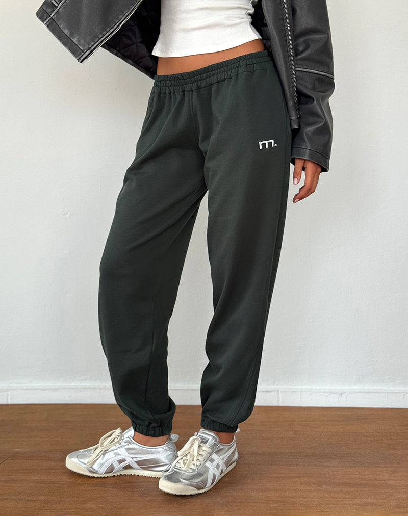 Em Jogger in grigio chiaro Beluga con ricamo M