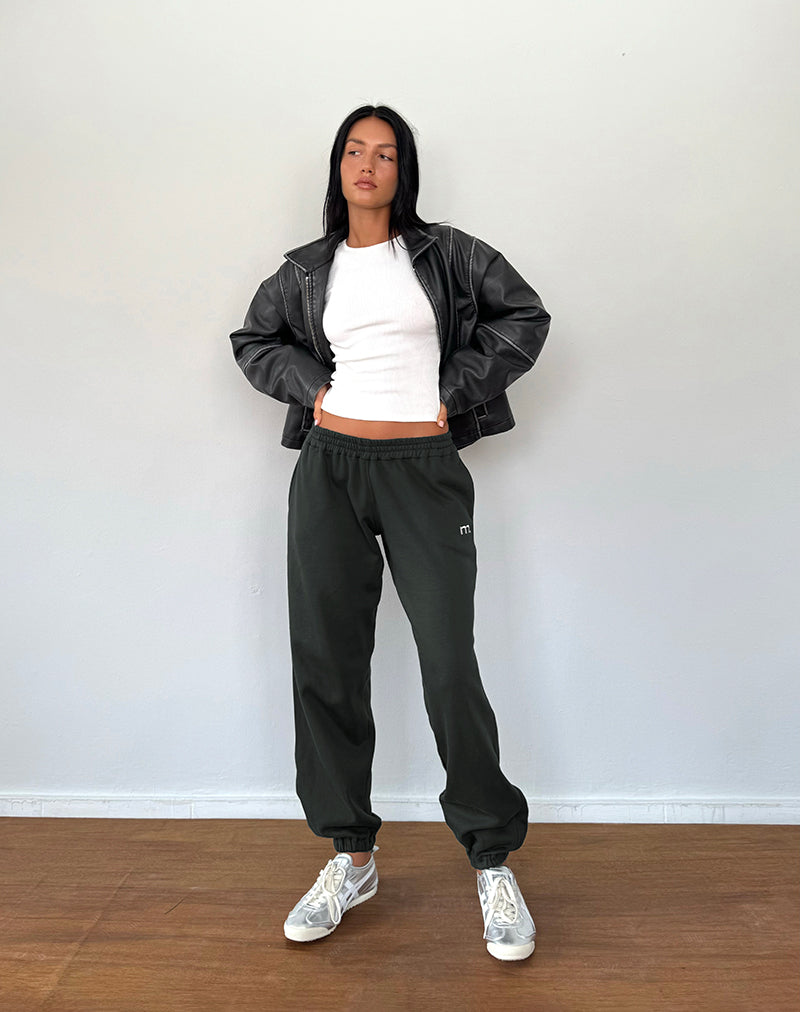 Immagine di Em Jogger in grigio chiaro Beluga con ricamo a M