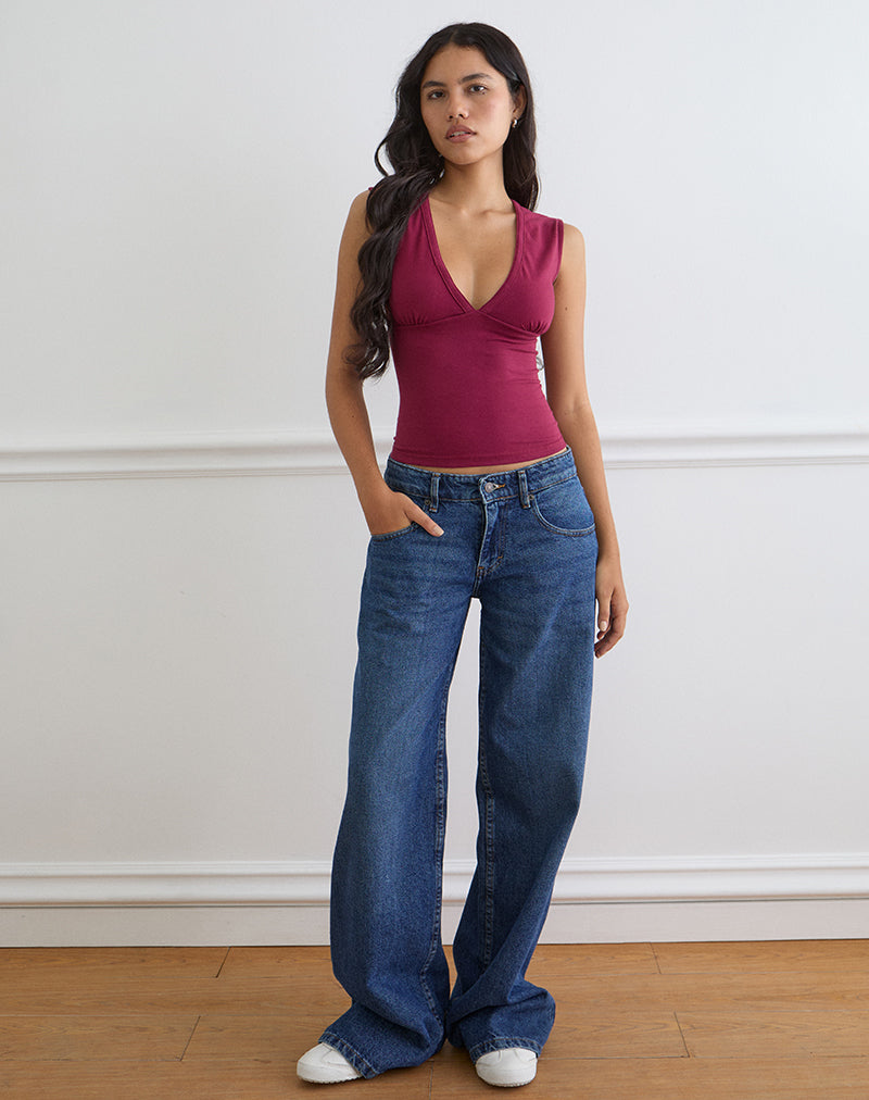 Immagine del top con scollo profondo Emberly in bordeaux