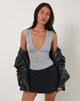 Immagine di Emberly Plunge Top in Grey Marl