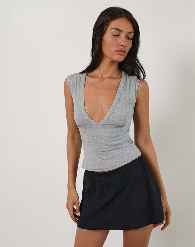 Immagine di Emberly Plunge Top in Grey Marl