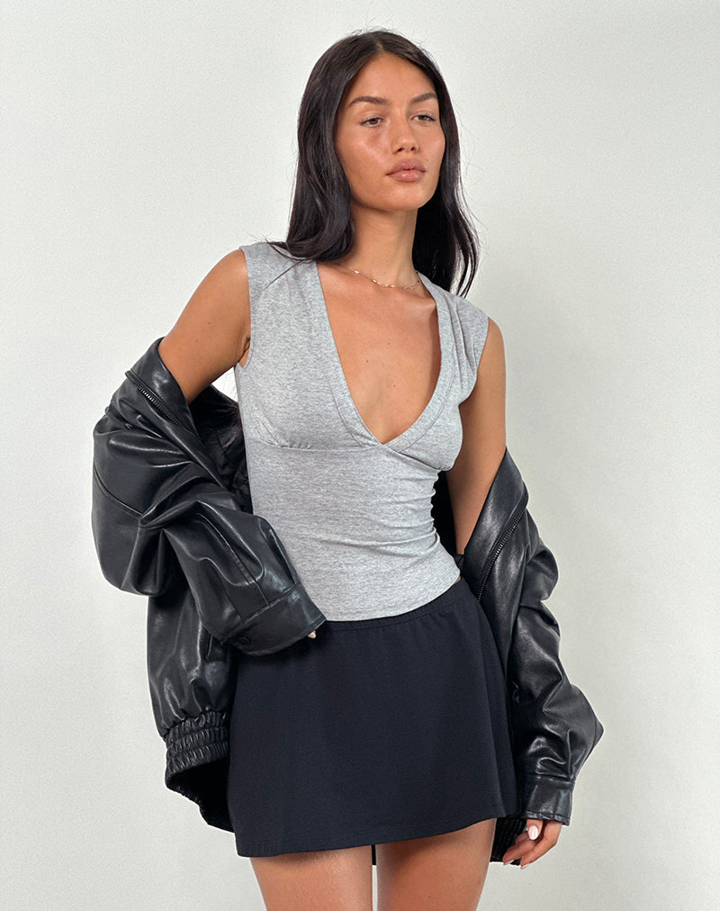Immagine di Emberly Plunge Top in Grey Marl